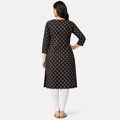 Vastrika Official Women’s Black 100% Cotton Kurti
